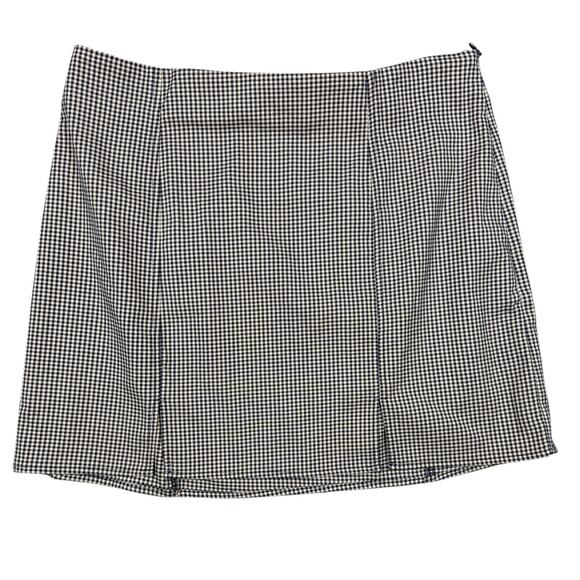 Urban Outfitters Black & White Houndstooth Mini Skirt Size Large - Picture 1 of 4